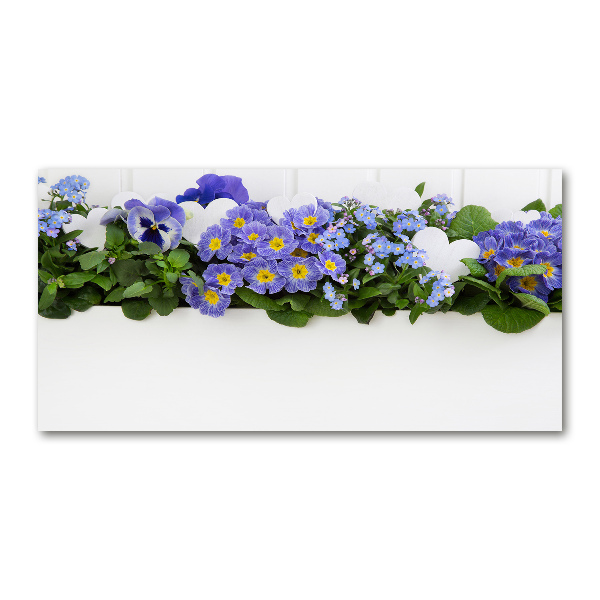Quadro su vetro Fiori blu