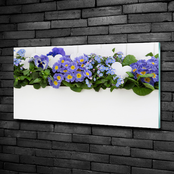 Quadro su vetro Fiori blu