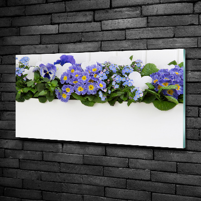 Quadro su vetro Fiori blu
