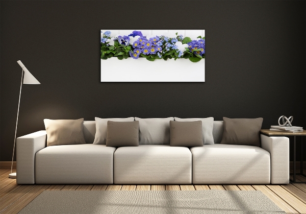 Quadro su vetro Fiori blu