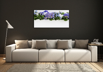 Quadro su vetro Fiori blu