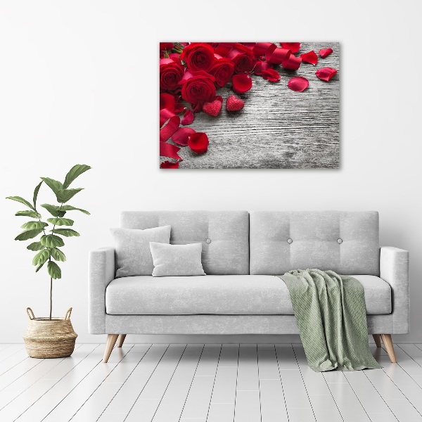 Quadro su vetro Rose rosse