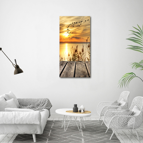 Quadro di vetro verticale Tramonto