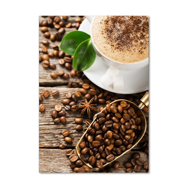 Quadro in vetro verticale Caffè
