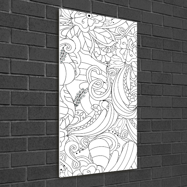 Quadro stampa su vetro verticale Sfondo Zentangle