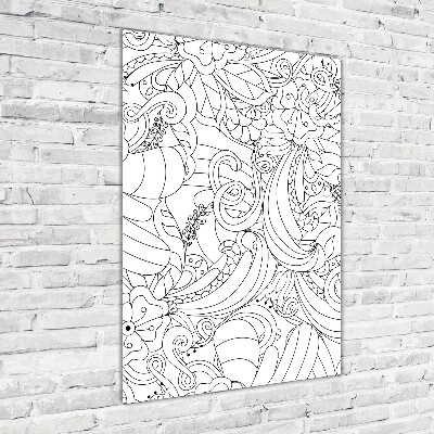 Quadro stampa su vetro verticale Sfondo Zentangle