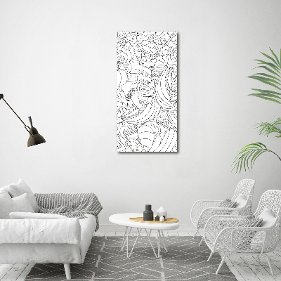 Quadro stampa su vetro verticale Sfondo Zentangle