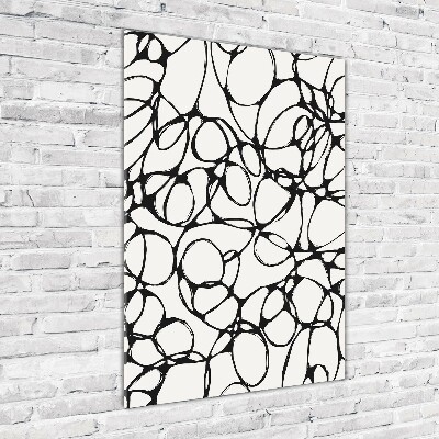 Quadro stampa su vetro verticale Cerchi caotici