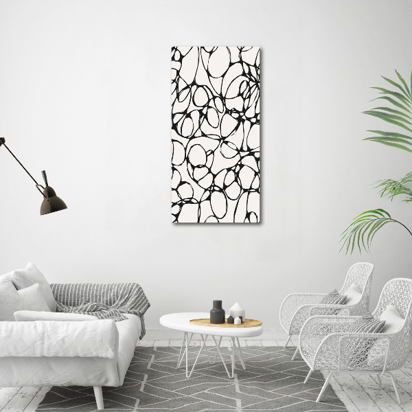 Quadro stampa su vetro verticale Cerchi caotici