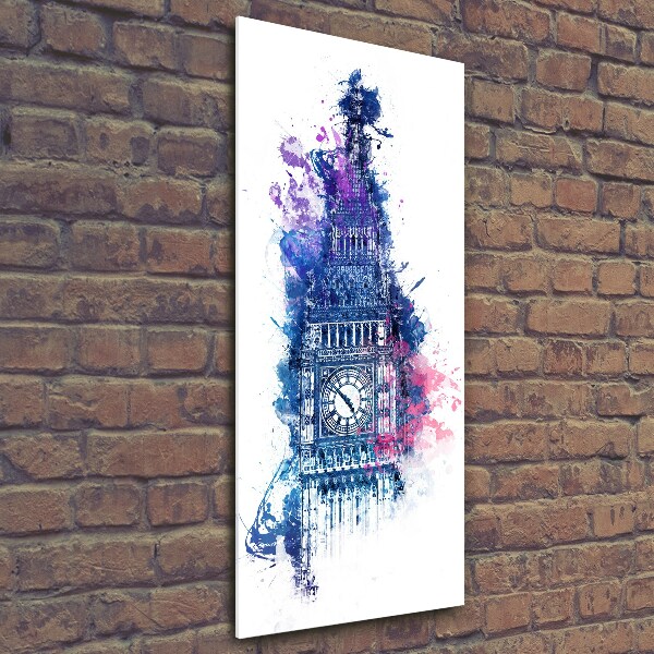 Quadro di vetro verticale Il colorato Big Ben