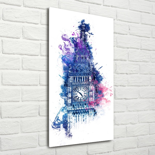 Quadro di vetro verticale Il colorato Big Ben