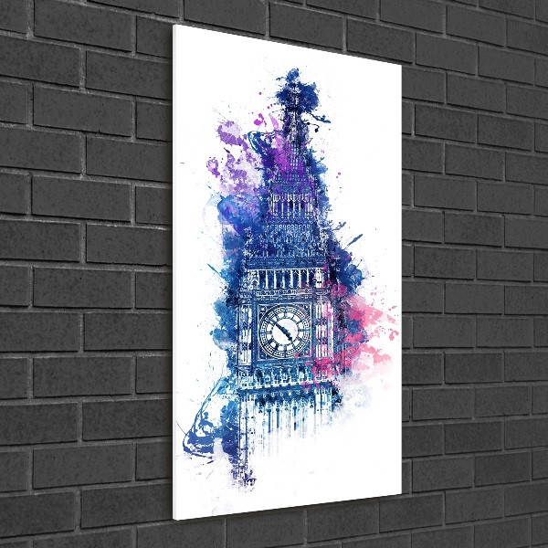 Quadro di vetro verticale Il colorato Big Ben