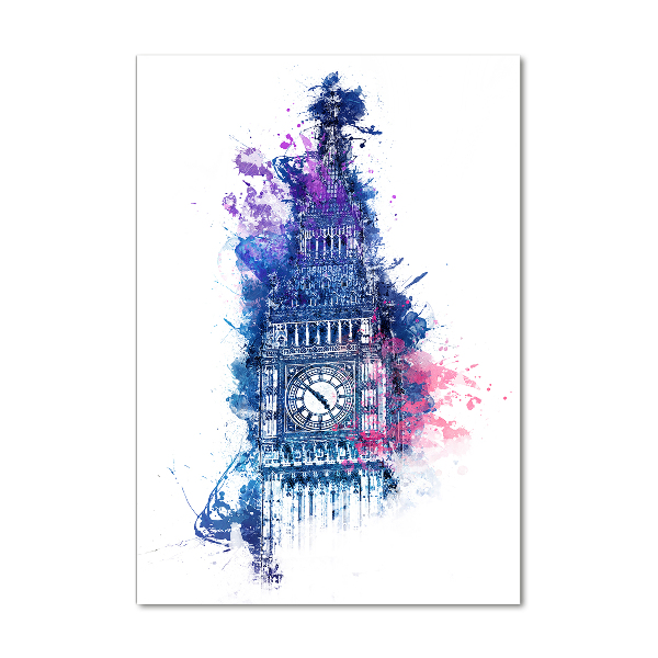 Quadro di vetro verticale Il colorato Big Ben