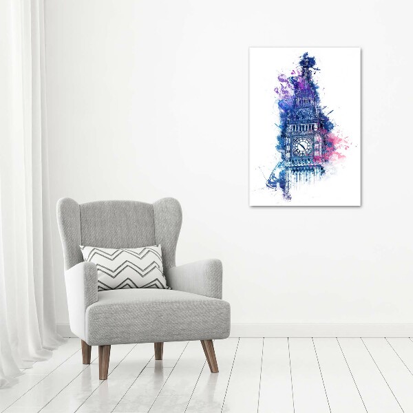 Quadro di vetro verticale Il colorato Big Ben