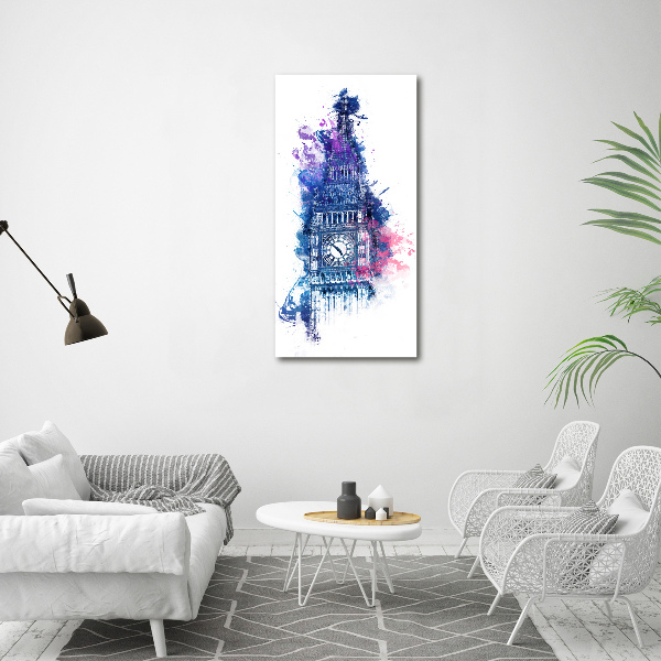 Quadro di vetro verticale Il colorato Big Ben
