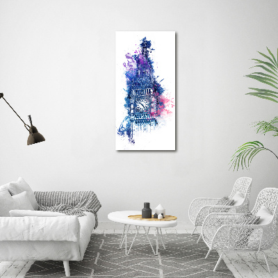 Quadro di vetro verticale Il colorato Big Ben