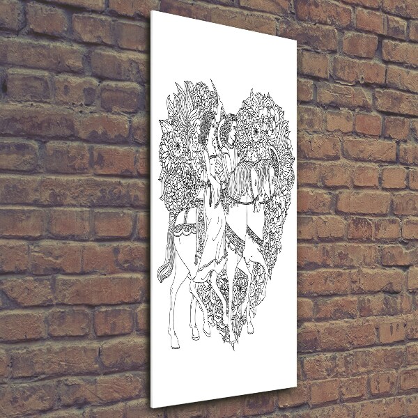 Quadro stampa su vetro verticale Donna e uomo