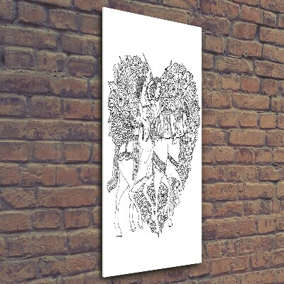 Quadro stampa su vetro verticale Donna e uomo