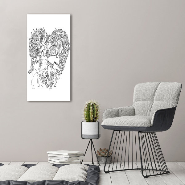 Quadro stampa su vetro verticale Donna e uomo