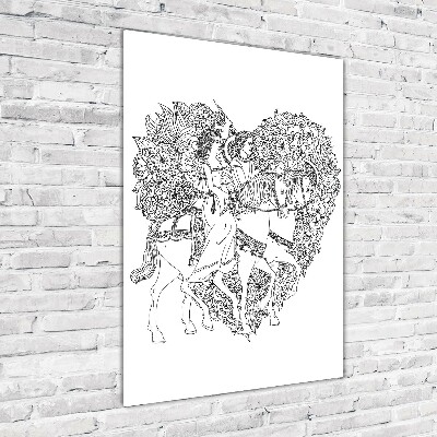 Quadro stampa su vetro verticale Donna e uomo