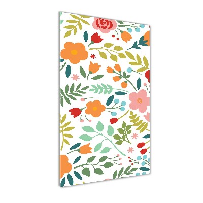 Quadro in vetro verticale Fiori colorati