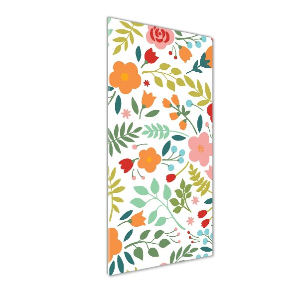 Quadro in vetro verticale Fiori colorati