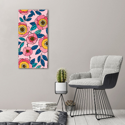 Quadro di vetro verticale Fiori colorati