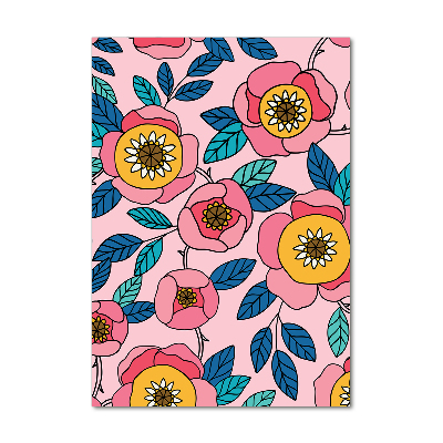 Quadro di vetro verticale Fiori colorati