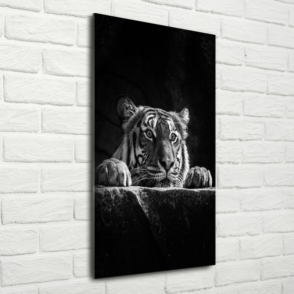 Quadro in vetro verticale Tigre