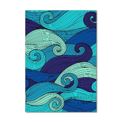 Quadro vetro verticale Onde astratte