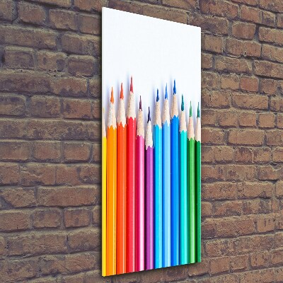 Quadro di vetro verticale Matite colorate