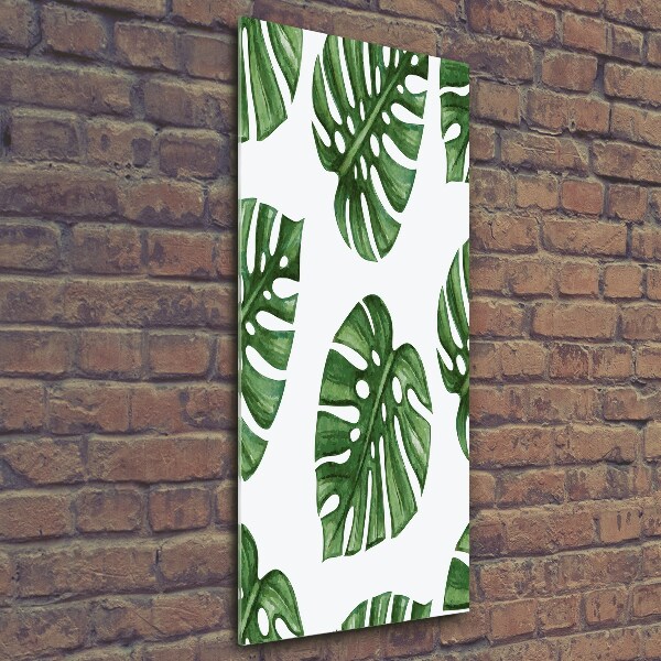 Quadro in vetro verticale Monstera