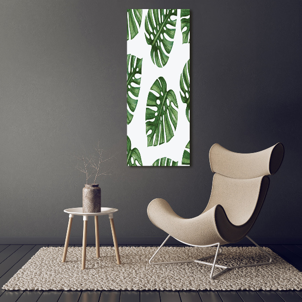 Quadro in vetro verticale Monstera