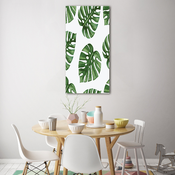 Quadro in vetro verticale Monstera