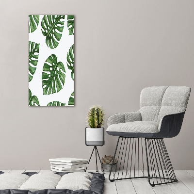 Quadro in vetro verticale Monstera