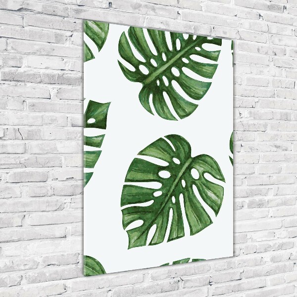 Quadro in vetro verticale Monstera