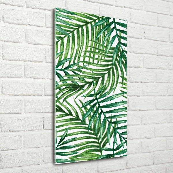 Quadro di vetro verticale Foglie di palma