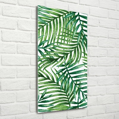 Quadro di vetro verticale Foglie di palma