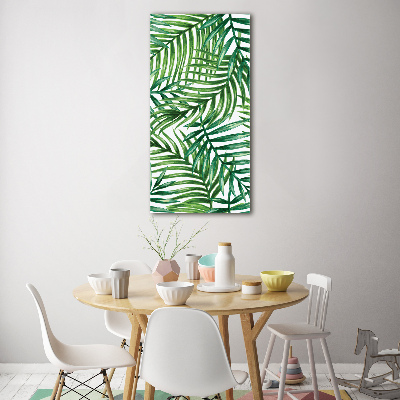 Quadro di vetro verticale Foglie di palma
