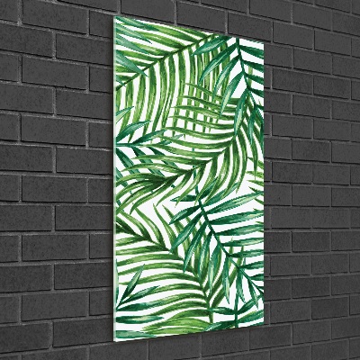 Quadro di vetro verticale Foglie di palma