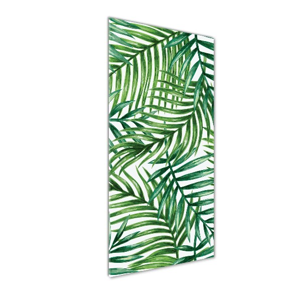 Quadro di vetro verticale Foglie di palma