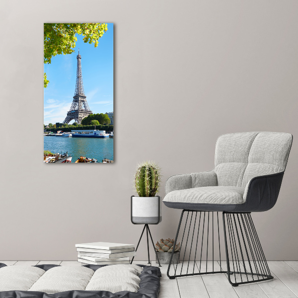 Quadro in vetro verticale Torre Eiffel Parigi
