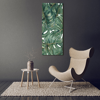 Quadro stampa su vetro verticale Monstera