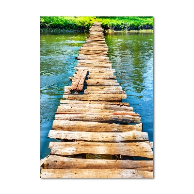 Quadro stampa su vetro verticale Ponte di legno