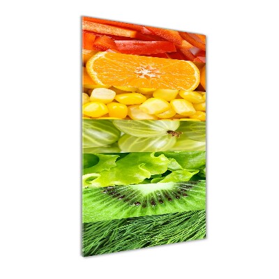 Quadro vetro verticale Frutta e verdura