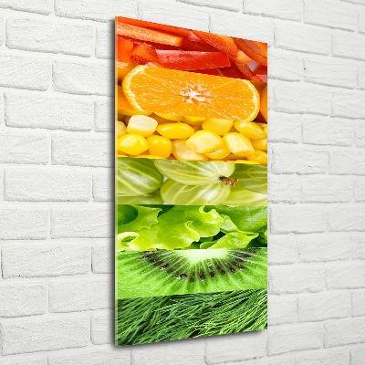 Quadro vetro verticale Frutta e verdura