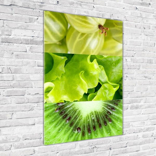 Quadro vetro verticale Frutta e verdura