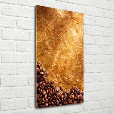 Quadro in vetro verticale Chicchi di caffè