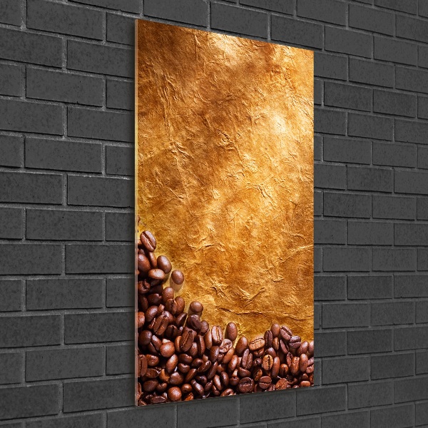 Quadro in vetro verticale Chicchi di caffè