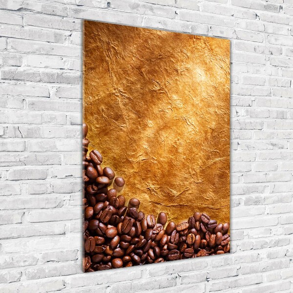 Quadro in vetro verticale Chicchi di caffè
